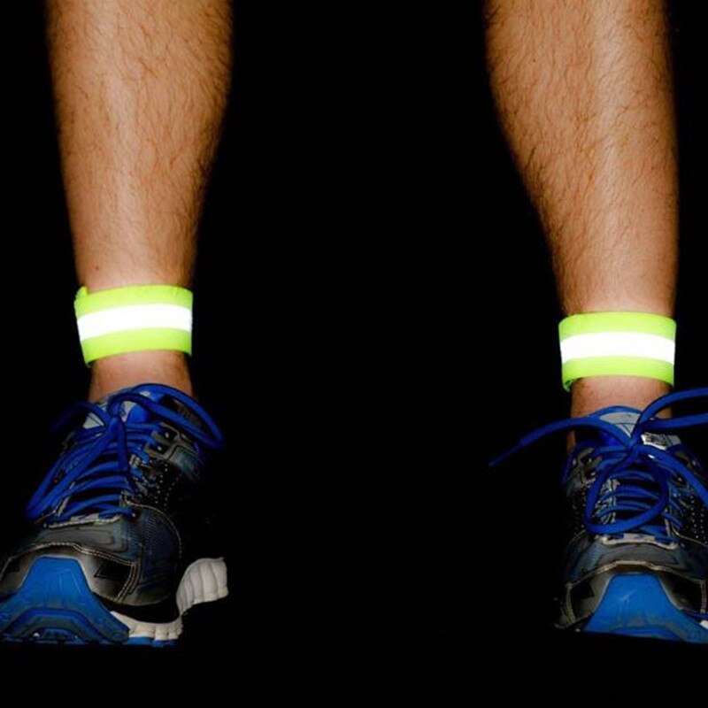 1 Pcs Reflecterende Hoge Zichtbaarheid Elastische Polsbandjes Enkel Pols Arm Running Waarschuwing Fietsen Nacht Waarschuwing Outdoor Sport