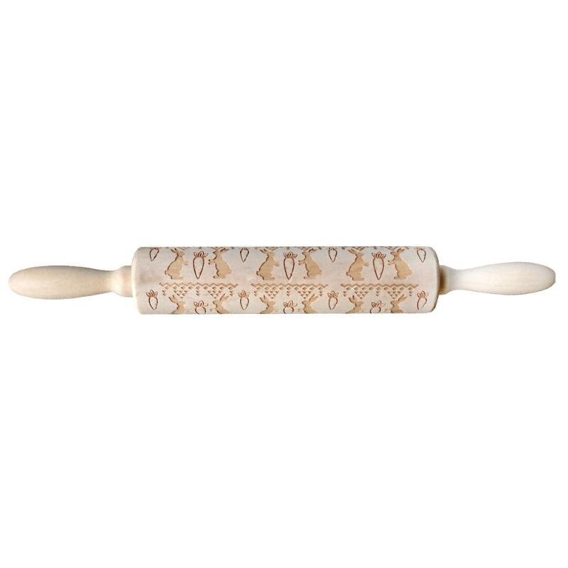 Cute Animal Wood Embossing Rolling Pin for DIY Baking Cookies Noodle Biscuit Fondant Cake Dough Engraved Roller: 08