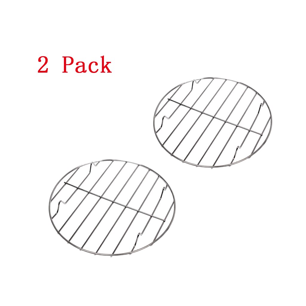 2 stuks roestvrijstalen barbecue grill kook bbq vervanging rond 25,28cm, voor bakplaat, ovenbestendig,