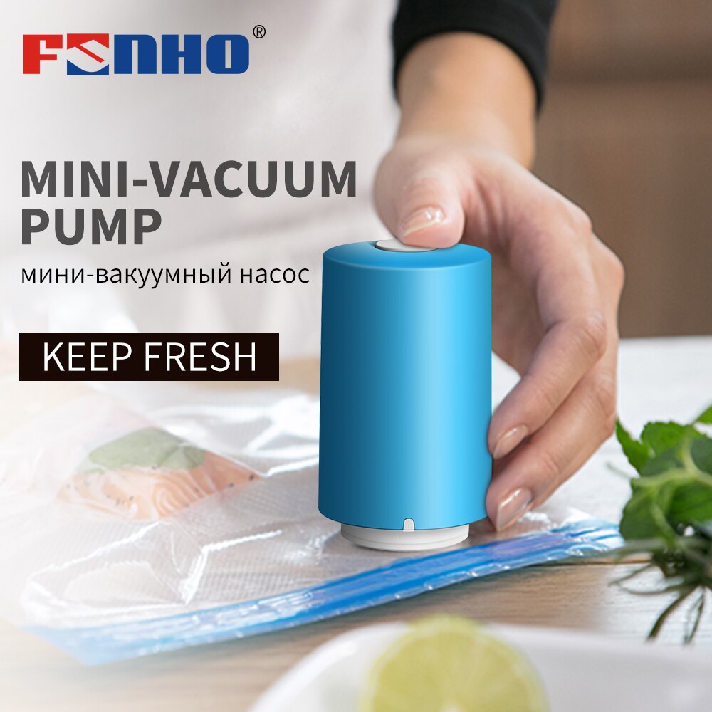 FUNHO – pompe à vide automatique USB pour aliments, Machine à emballer sous-vide, avec 5 sacs de recyclage, économiseur d'aliments