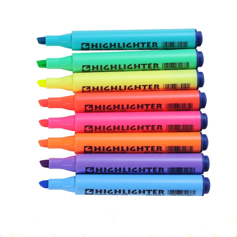 Driehoekige Vat Fluorescerende Highlighter Pennen voor Papier Kopie Fax DIY Tekening Marker Pen voor School Kantoorbenodigdheden