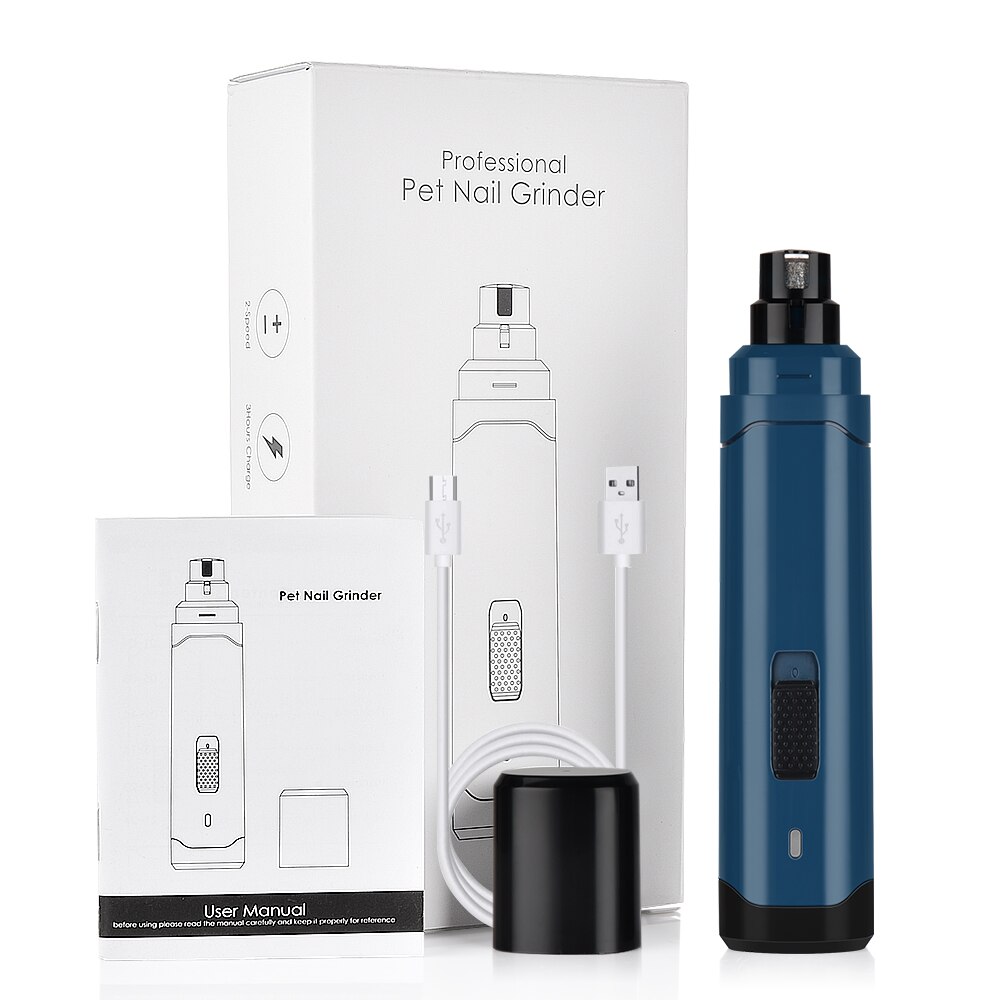 Nueva lima de uñas eléctrica para mascotas, recargable, Color perro gato, lima de uñas para mascotas, cortaúñas, tijeras para perro gato, cortaúñas para acicalamiento y corte: Blue Color