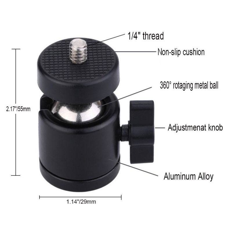 Universele Kleine Statief Balhoofd Met 1/4 &quot;3/8&quot; Adapter Voor DSLR Digitale Camera Draagbare Flexibele Camera Statief adapter