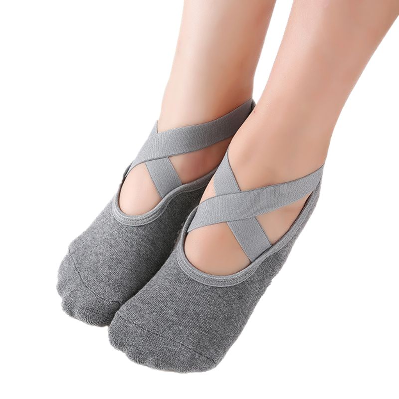 Women Yoga Socks Non-Slip Grips &amp; Straps Fitness Sport Ballet Pilates Socks