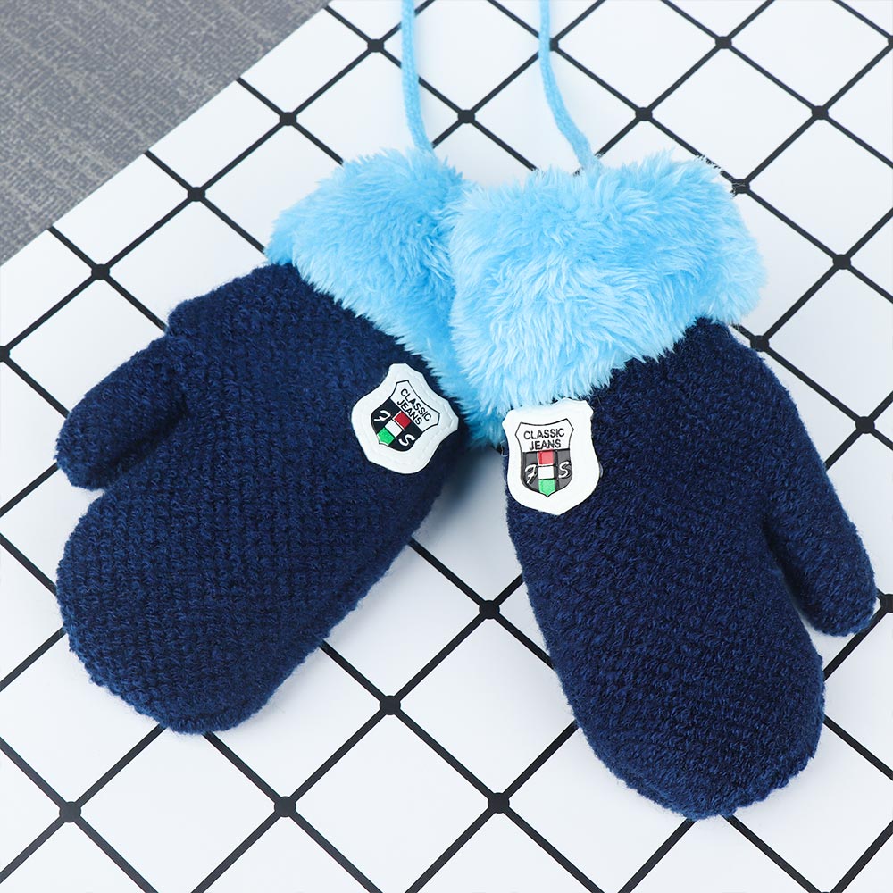 Nuovo Arrivo di Inverno Del Bambino Delle Ragazze Dei Ragazzi A Maglia Guanti Caldi Guanti di Corda Finger Completa Mittens Guanti per I Bambini Del Bambino Bambini CTMC4A17: blue