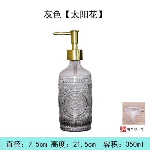 Newyearnew 350ml glazen flessen handwasmiddel emulsie zeepdispenser retro badkamerdecoratie accessoires: H