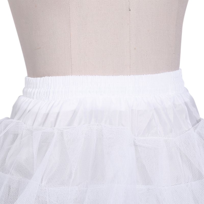 Jupon court bouffant pour robe de mariée, 4 couches, taille élastique, couleur unie, Tulle, maille douce, jupe Tutu pour robe de mariée