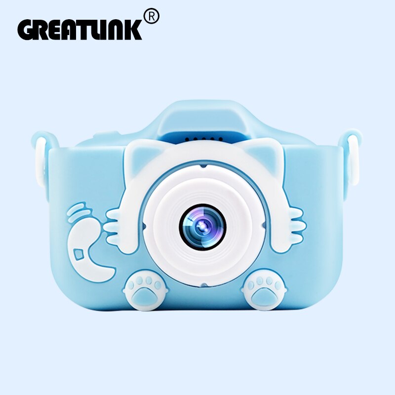 Kids Camera Leuke Baby Speelgoed Kat Mini Digitale Hd Camera 2000W Ips Scherm Voor Kinderen Jongens Meisjes verjaardag Christmas