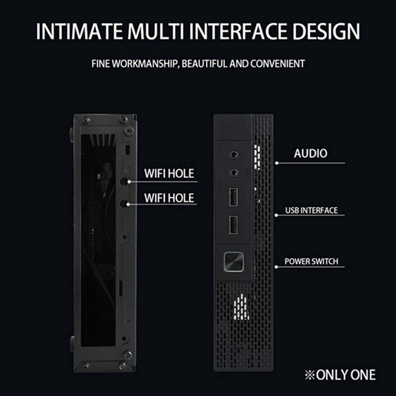 TX02 ITX Case+Back Mount Bracket HTPC Chassis Case Mini Desktop Computer Case Industrial Control ITX Enclosure