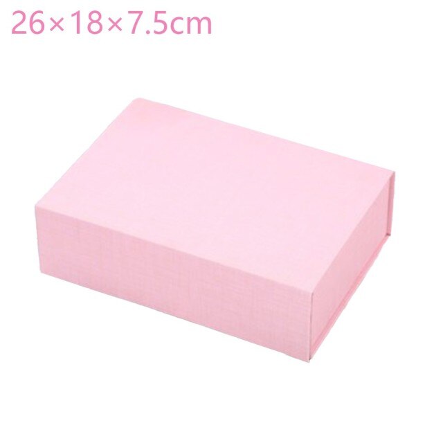 Shoe Box Clothing Black High-end Wedding Anniversary Party Box Custom Empty Box Clamshell Folding Box Packaging Box: pink 26 18 7.5cm