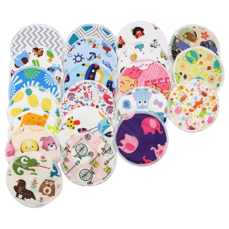 Almohadilla de pecho para madres, de celulosa de bambú de tres capas, 1 Uds. Y 5 uds., almohadillas de lactancia impresas