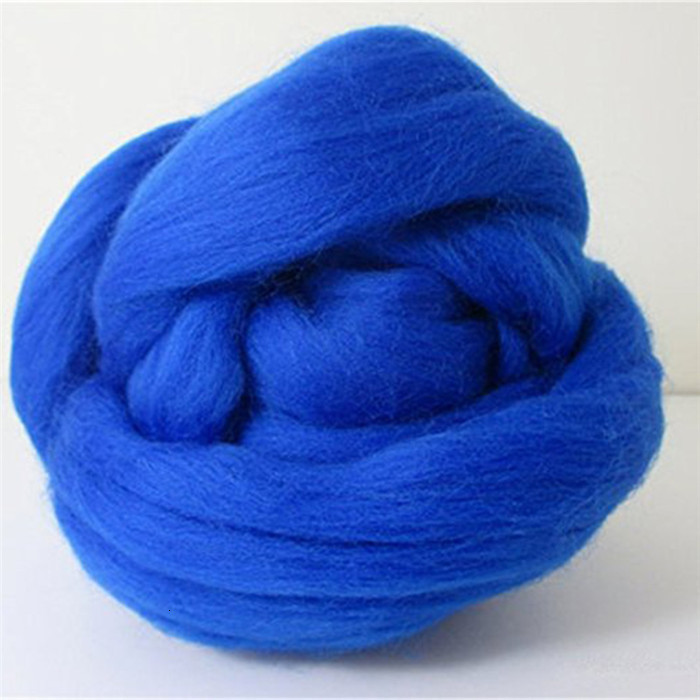 1000g/ kugle super tyk naturlig uld chunky garn filt uld roving garn til spinding hånd strikning spin garn gør-det-selv tæppe levering: Kongeblå