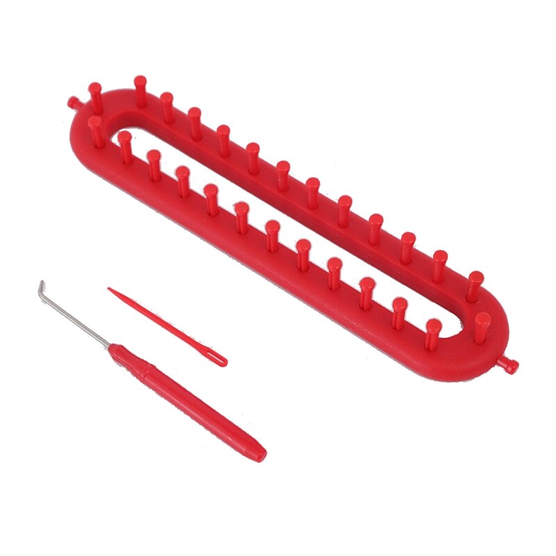 Weaving Loom Knitting Kit Plastic Pompom Sock Hat Scarf Scarves Maker Plastic Long Handle DIY Weaving Tool Random Color: 26CM braider