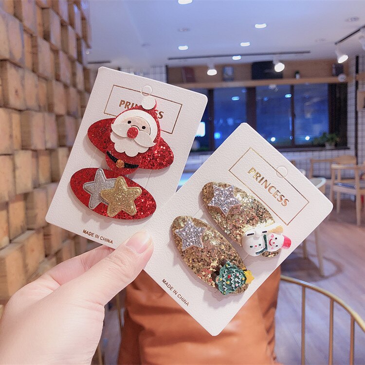 Zuid-koreaanse kerstjaar kinderhaaraccessoires baby bb clip kerstman haarspeldjes meisjes hoofdtooi set