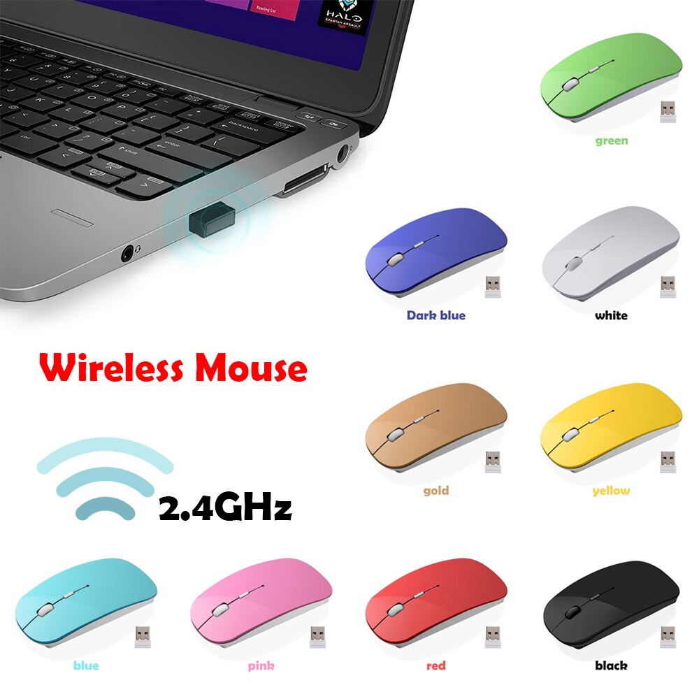 2.4G Draadloze Muis Ultradunne Usb Optische Muizen Stille Knop Voor Pc Laptop Macbook Air Pro