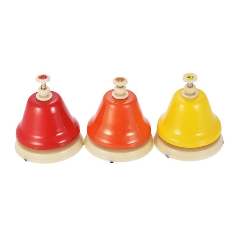 Colorful 8 Note Hand Bell Set Early Musical Educational Instrument Toys