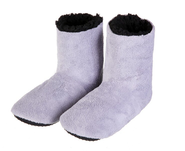 Mntrerm Men Style Plush Warm Home Slippers Winter Solid Soft Flats Indoor Man ShoesComfortable Seven Color Slippers: inside black - slive / 10