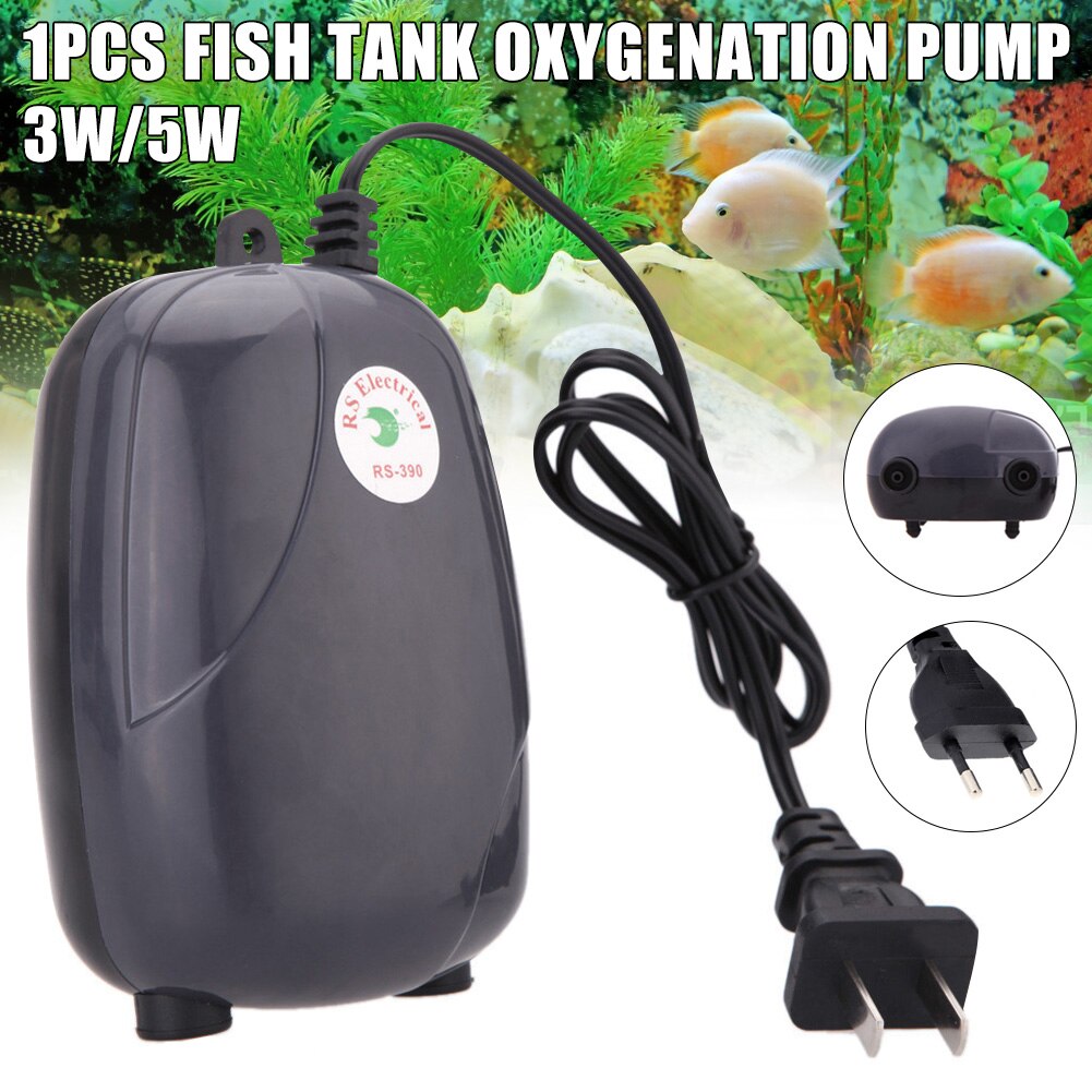 Ultra Silent Air Pump Aquarium Fish Tank Pond Pump Hydroponic Oxygen Pump 3/5W P7Ding
