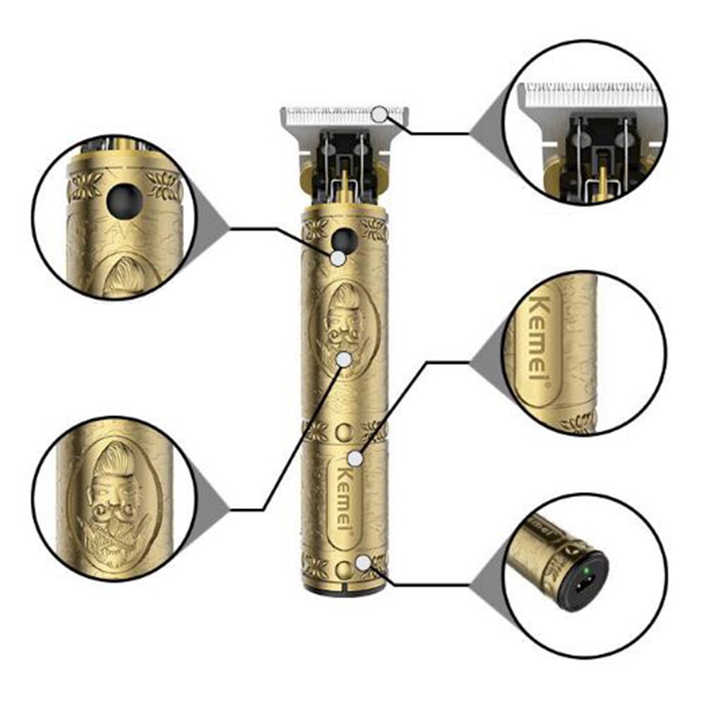 Kemei Professionele Tondeuse Pro Li Outliner Elektrische Tondeuse Usb Baard Trimmer Haar Snijmachine Voor Mannen Km 700B