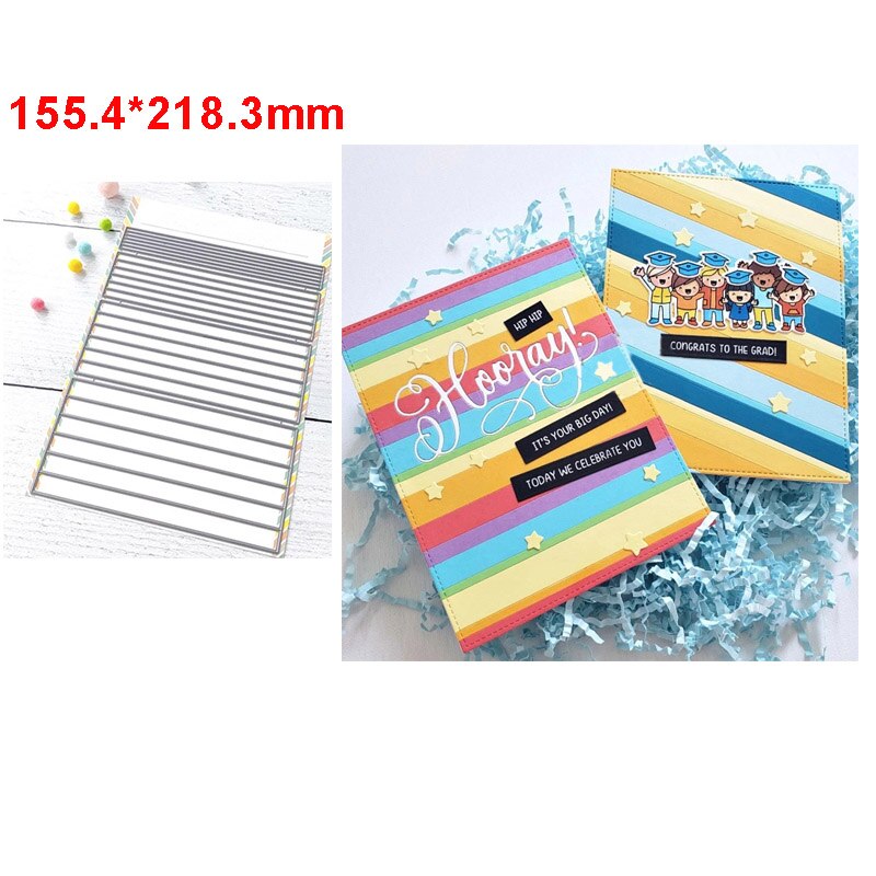 Stripes Frame Stacked Circles Letter Board Slim Die Cuts Metal Cutting Dies for DIY Scrapbooking Cards Crafts Dies 06: H5676