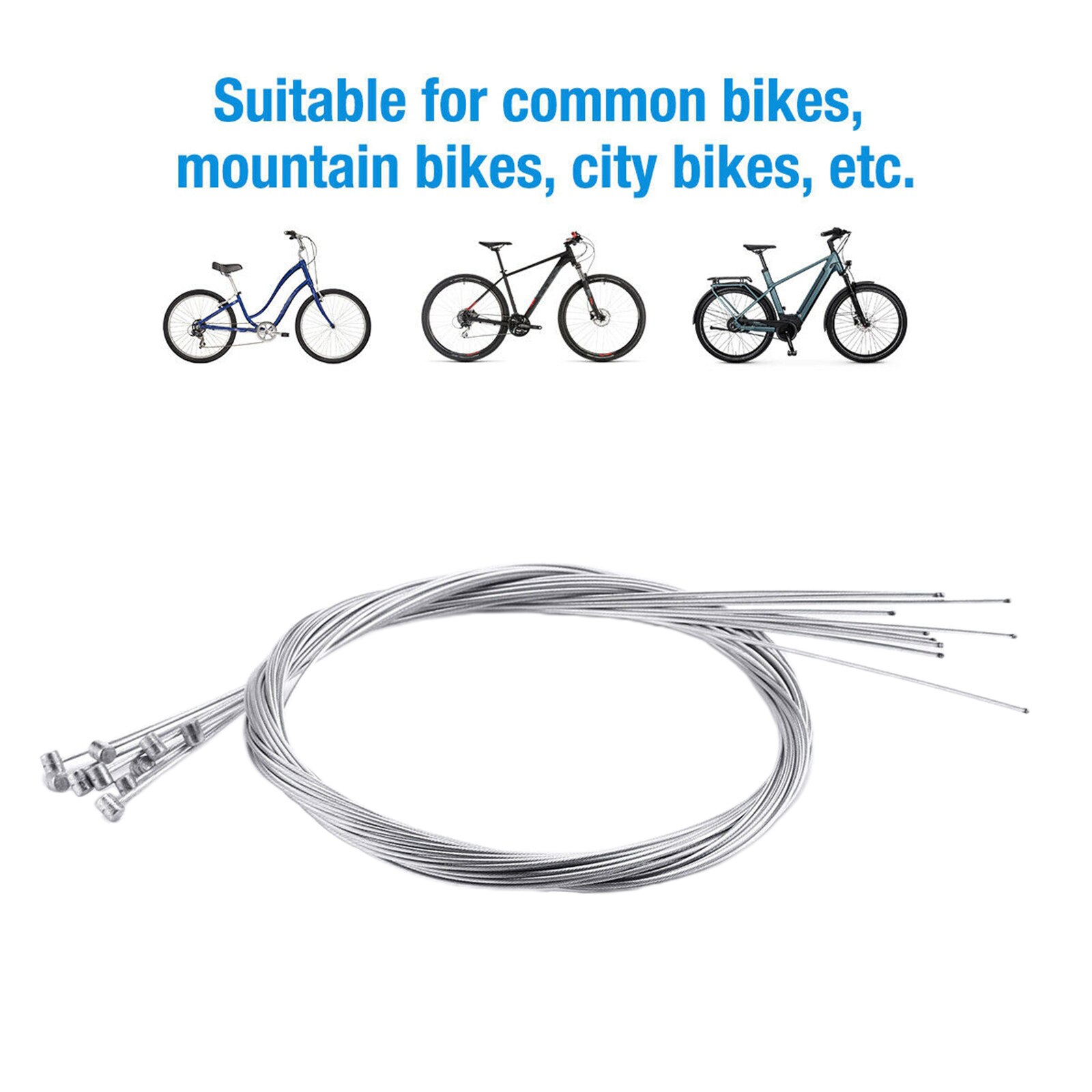 Bike Shifter Cable, 10 Pack Bicycle Gear Shift Cables Set for Most Kinds of Bikes, Steel