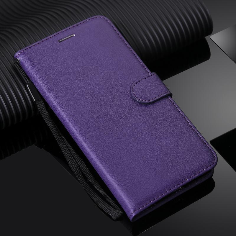 Voor huawei  y6 hoesje op huawei  y6 pro luxe pu leren tassen hoesje voor huawei  y6 flip portemonnee hoesje  y 6: Y6 2019 / Paars