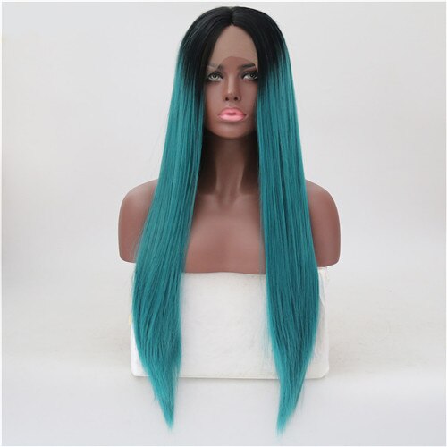 VREUGDE & BEAUTY 15 Stijlen Synthetisch Natuurlijk Smooth Lange Rechte Lace Front Pruik Hoge Temperatuur Fiber Voor Vrouwen Pruiken 28 inches: IMG-0015