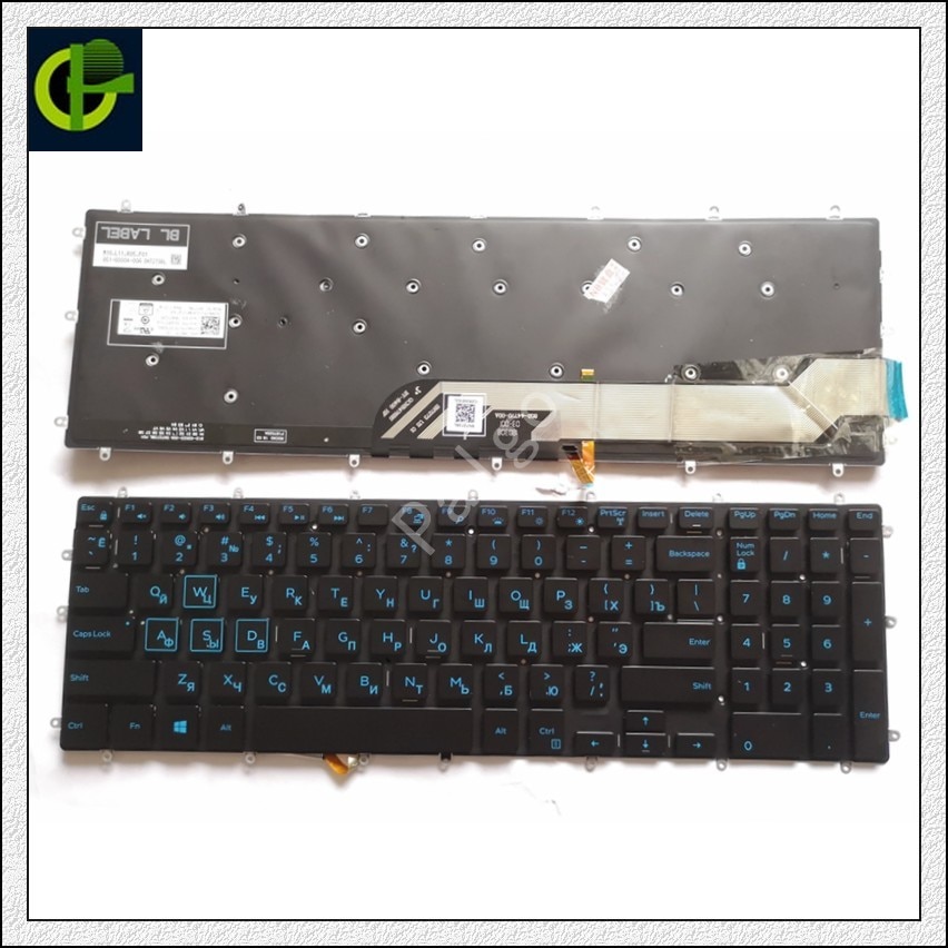 Russisk baggrundsbelyst tastatur til dell inspiron 15 gaming 7566 7567 5570 5770 5775 5575 7570 7577 ru bærbar tastatur