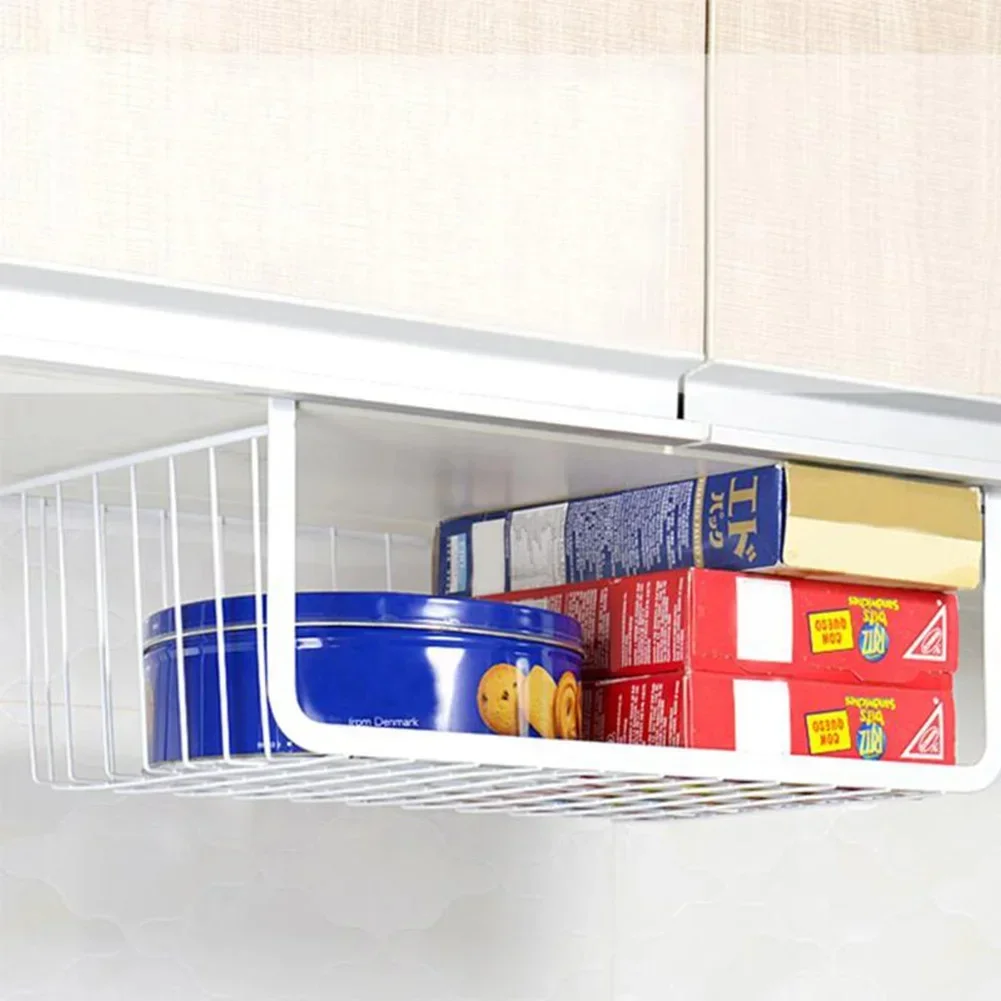 S/L Kast Onder Opslag Ijzeren Kast Kast Bureau Opknoping Mesh Mand Draad Boekenkast Plank Rack Organizer 1Pc