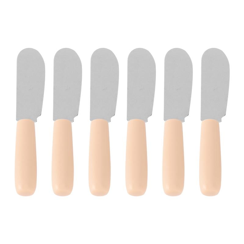 6pcs Butter Knife Stainless Steel Sharp Sturdy Cooking Tool Butter Knife Butter Seprater Wooden Knife for Kitchen Chef Cutting: Default Title