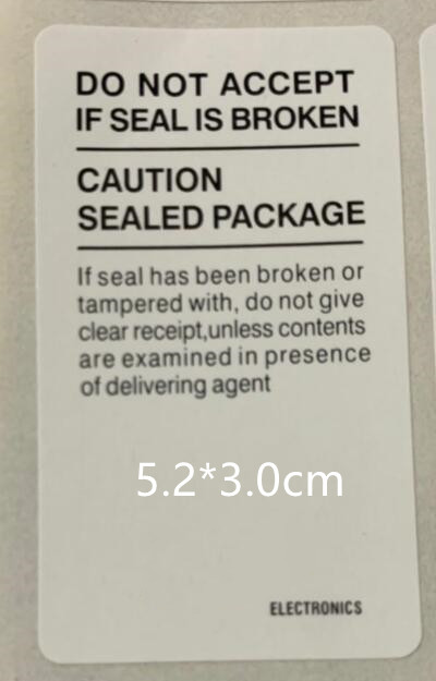 100 pçs/lote 5.2X3.0 3.5X4.7 CM Etiqueta Selo Adesivo Para Sam LG Telefone S20 S21 S22 Nota 20 tira da selagem da caixa do Pacote Navio Livre: Sam Model 1 White