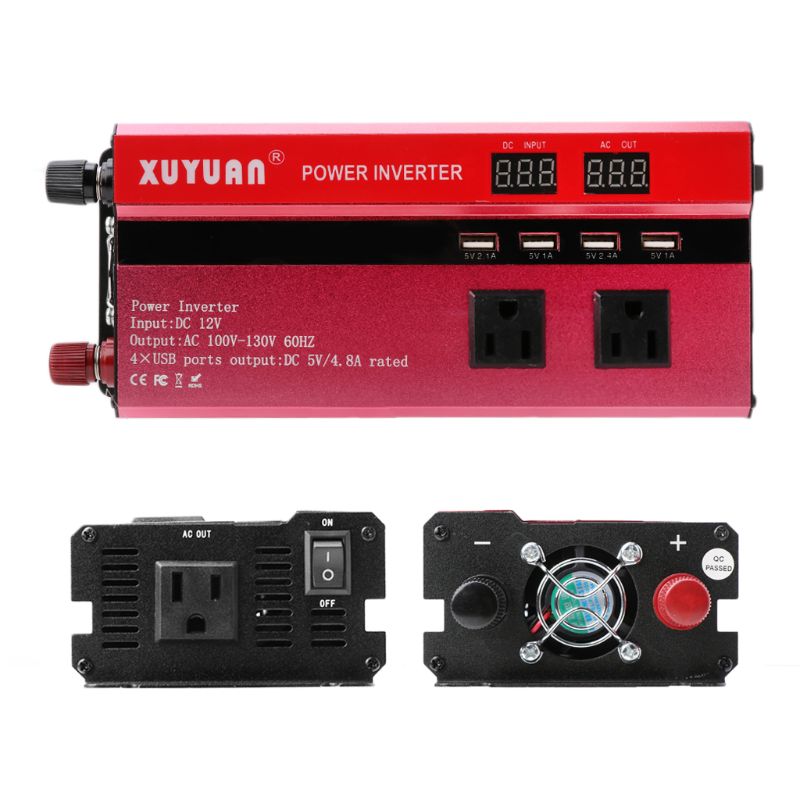 5000W Solar Power Inverter Sine Wave LED 4 USB DC12/24V To AC110V/220V Convert