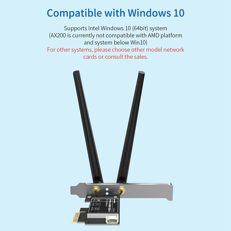 AX200 Wireless Network Card, Dual-Band Bluetooth 2974Mbps PCI Desktop Game Wifi6 Wireless Network Card