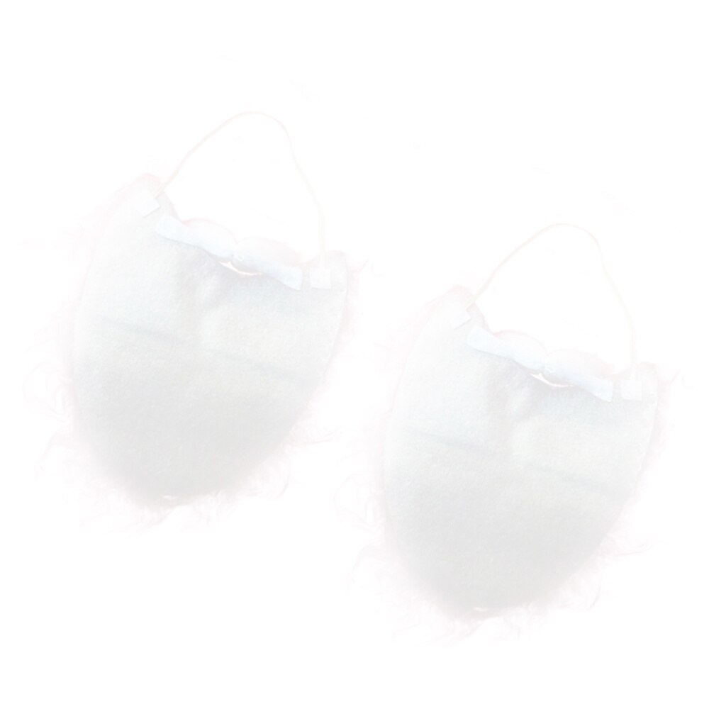 2pc Xmas Santa Claus Curly Wig and Beard for Christmas Performance Props Beard (White)