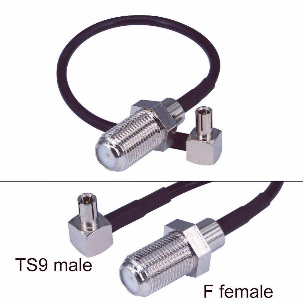 2 Stuks Antenne Verlengkabel TS9 Mannelijk Naar F Vrouwelijke Connector Pigtail Kabel 15Cm