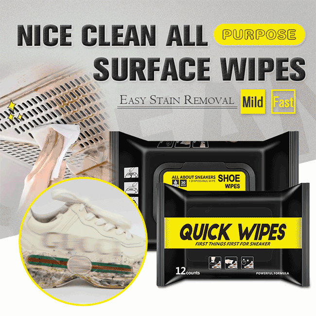 Toallitas blancas para zapatillas de deporte, limpiador rápido desechable portátil de viaje, elimina las manchas de suciedad, superficie de borrado de polvo, cocina, 12 piezas