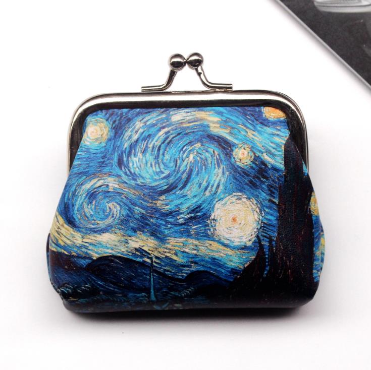 Vintage Coin Purse Wallet Women Famous Oil Painting Small Wallet Hasp Clutch Bag Good Women's Mini Purses: 5