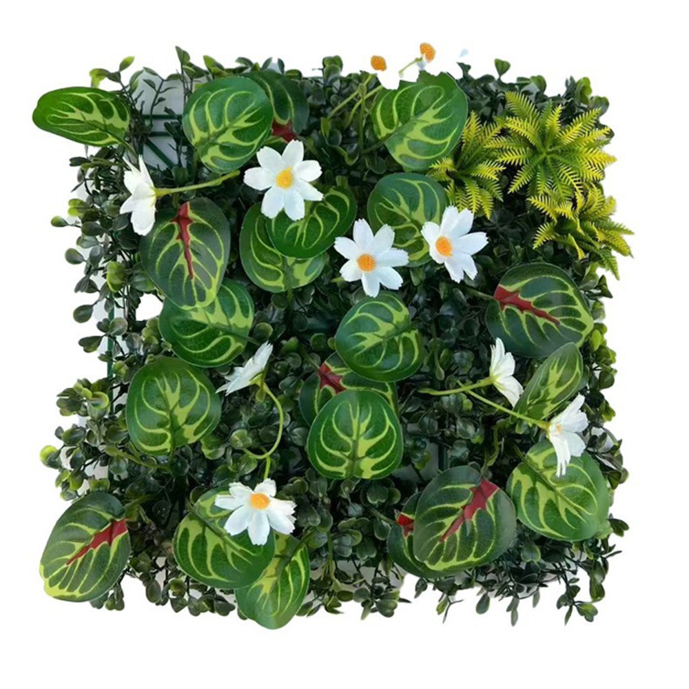 Panneau mural de plantes artificielles, bricolage, fleur de tournesol, tapis d'eucalyptus artificiel, vie éternelle, herbe de fougère artificielle verte: Olive