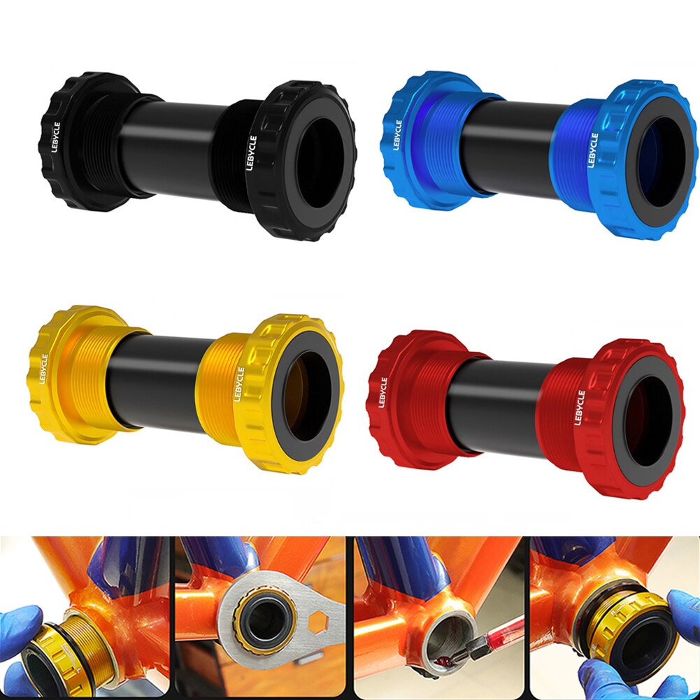Bike Bottom Bracket MTB Road Bike Bicycle BB91 Threaded Bottom Bracket 68-73mm For-Shimano ID24mm Aluminum Alloy Cycling Parts