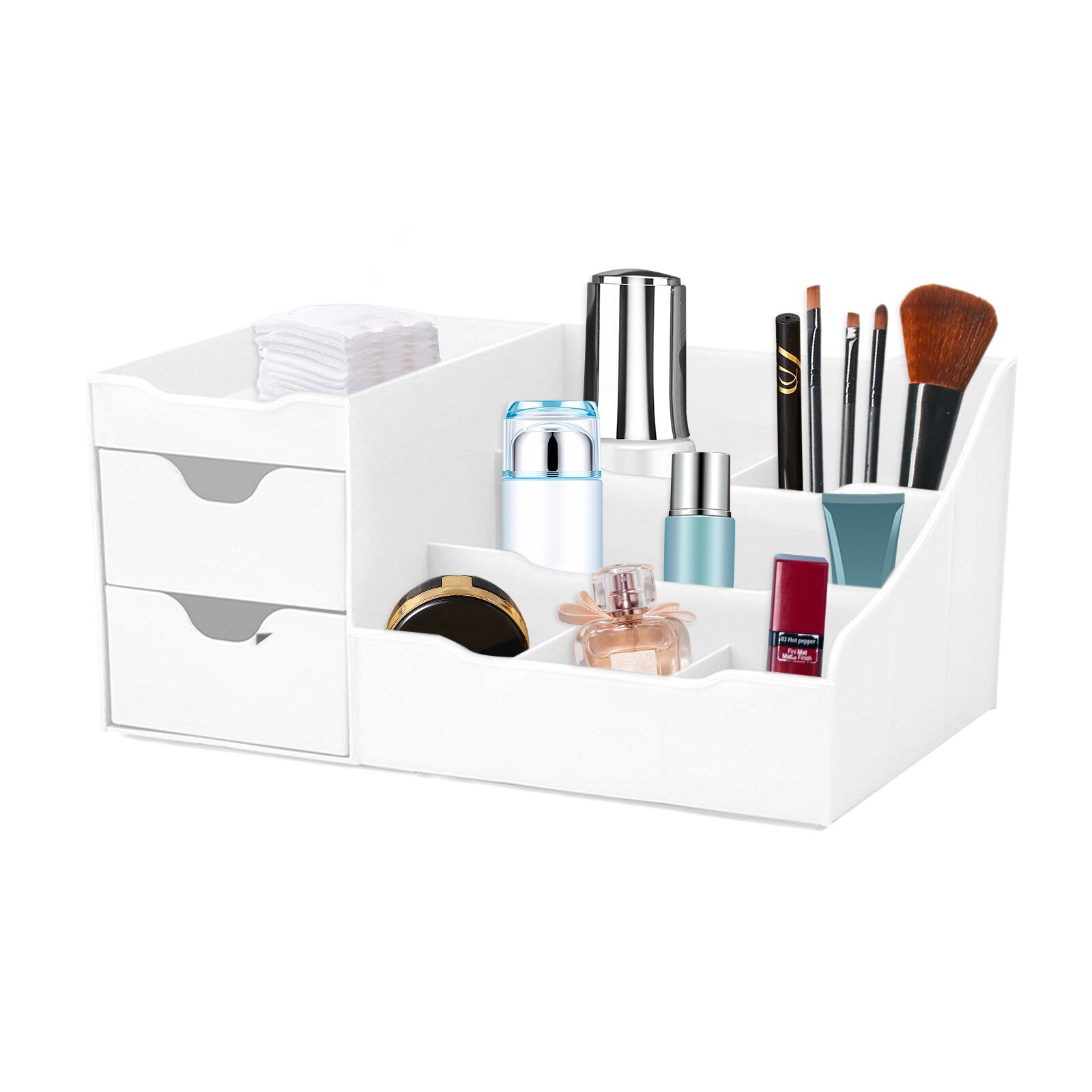 Desktop Makeup Jewelry Organizer Rangement Uncluttered Designs Makeup Organizer With Drawers White Cuisine Home #T2G