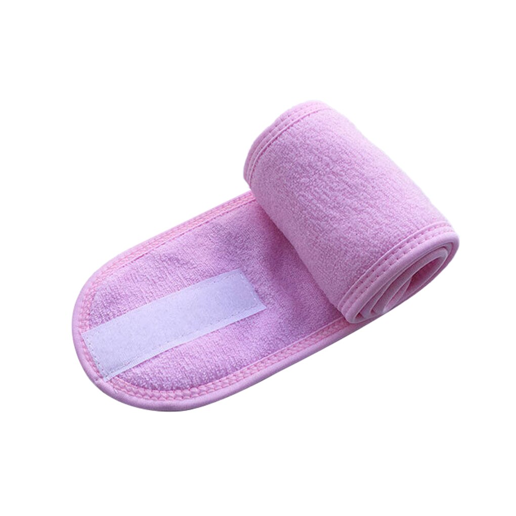 Ansikts tvätt huvudband elastiskt andas smink huvud wrap bra mjuk hudvänlig komfort använda badrum dusch huvudband: Rosa