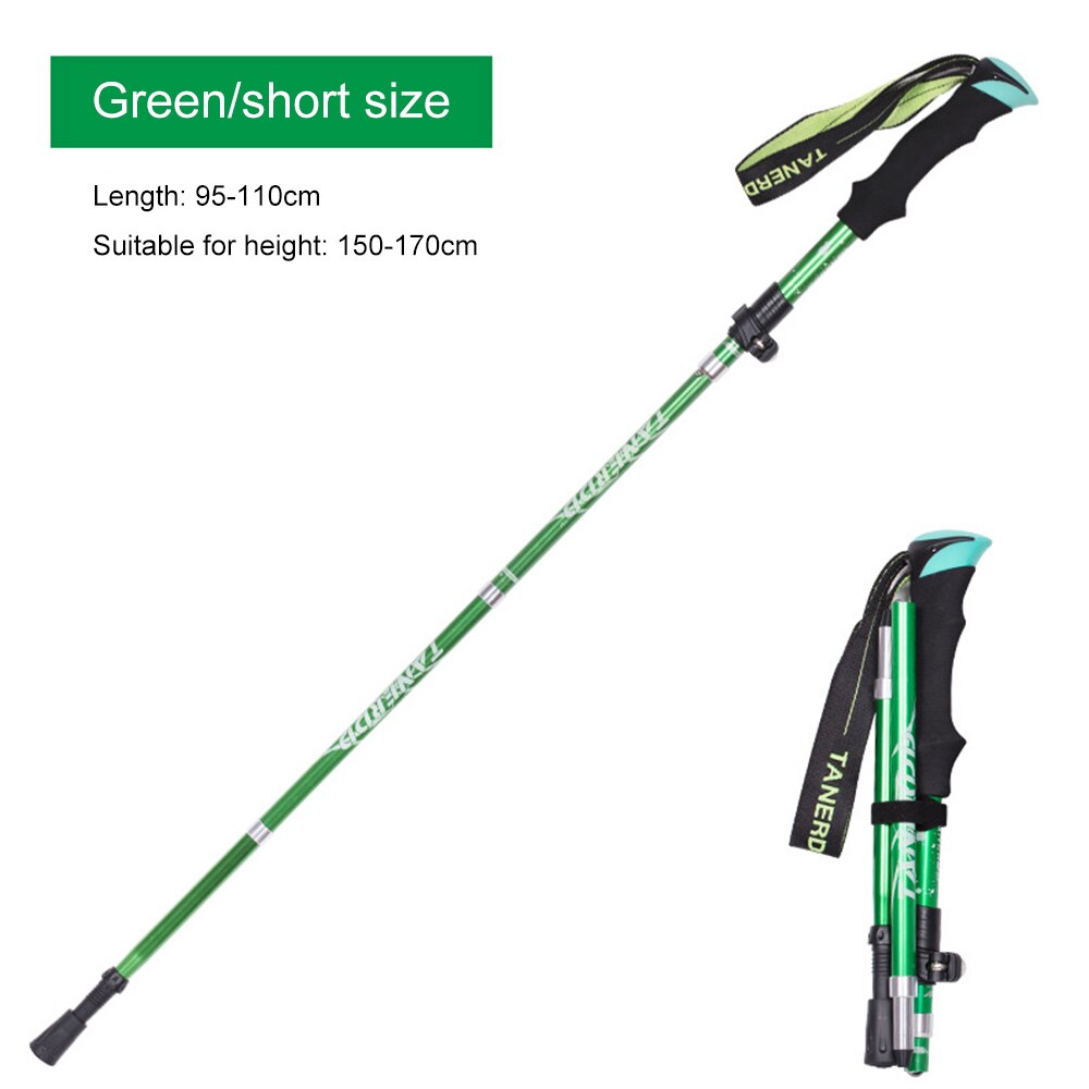 Loozykit udendørs foldbare vandrestave stavgang stav vandring antishock justerbar aluminiumslegering alpenstock