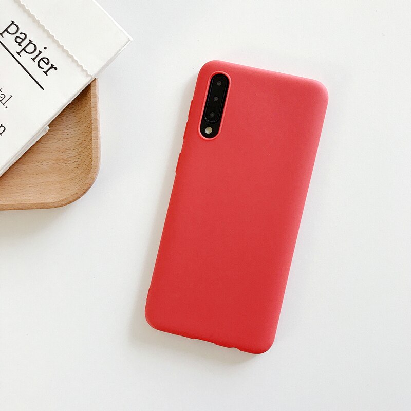 Funda de teléfono para Samsung Galaxy A30s, bonita funda negra mate de silicona para Coque Samsung A 30 s A30s A 30 s: red