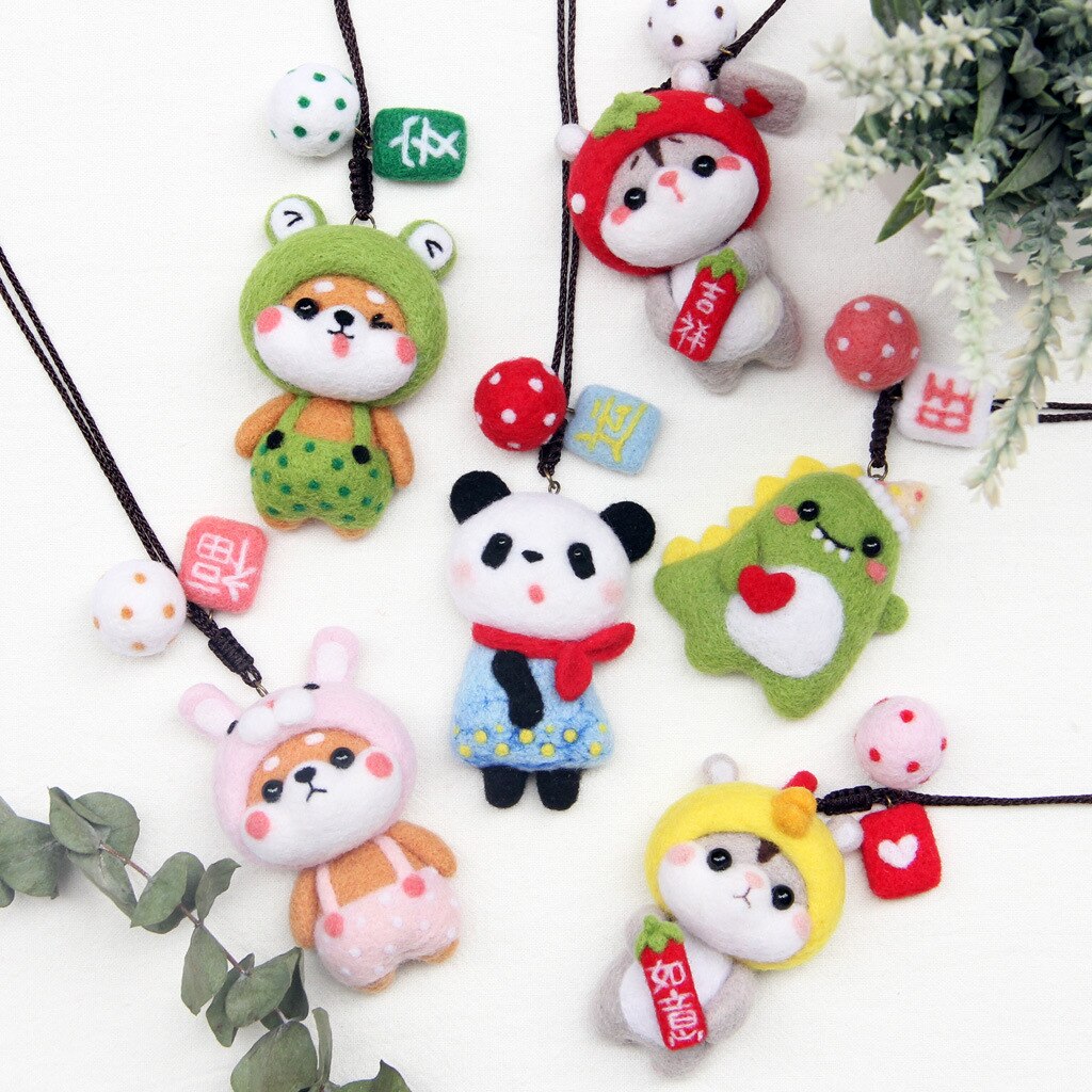 Wool Felt Poke Music Handmade DIYmaterial Package Lanyard Series Combination English The Instructions Wool Felt Material Package