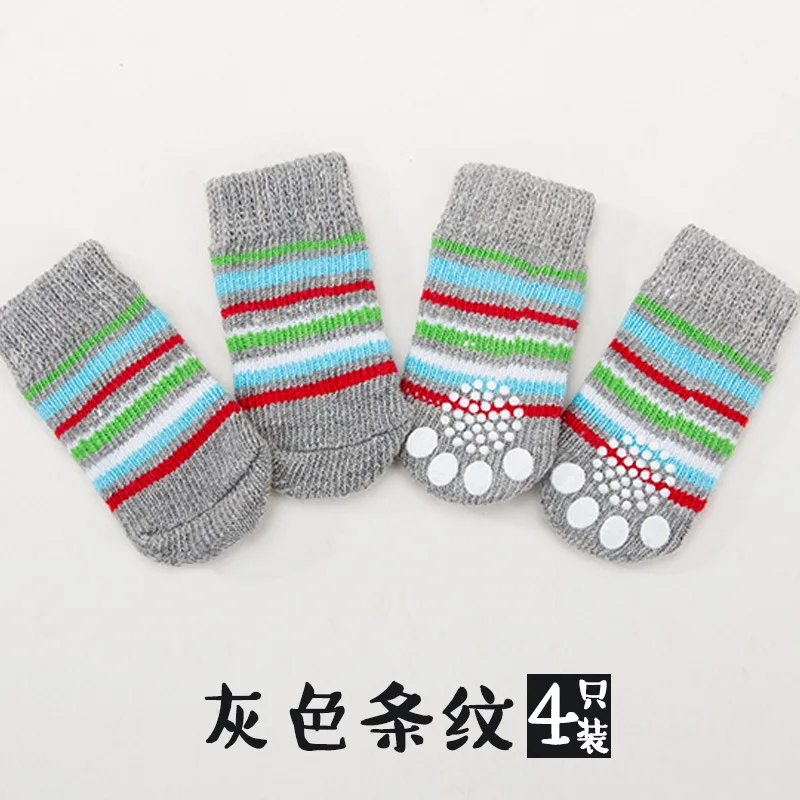 4 Stuks Leuke Hond Sokken Met Print Antislip Katten Puppy Schoenen Poot Protector Producten Voor Kleine Rassen Spitz York honden Chihuahua