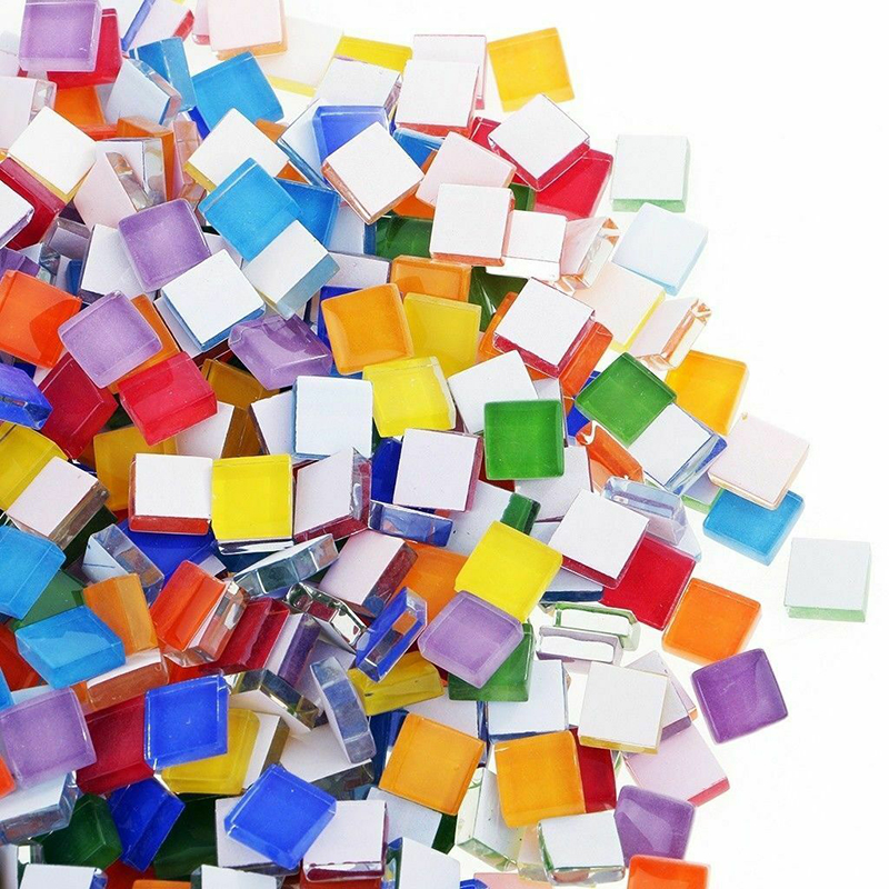 100g/ pakke flerfarvet glasmosaikfliser materiale diy mosaik kunsthåndværk leverer firkantede mosaikhåndværk materialer