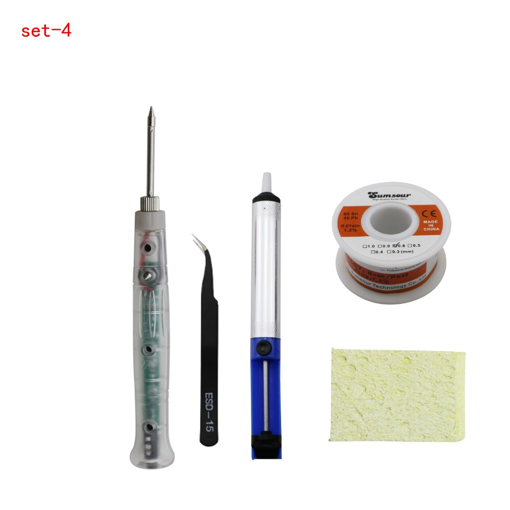 Portable USB Mini Electric Welding Gun Soldering Iron Welding Heating Tool,: set-4