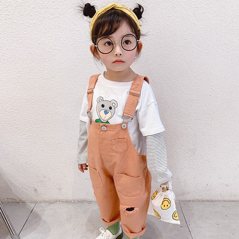 Lente Kids Overalls Koreaanse Casual Jumpsuit Voor Jongens Gat Jongens Overalls 2 3 4 5 6 Jaar Peuter baby Kind Broek