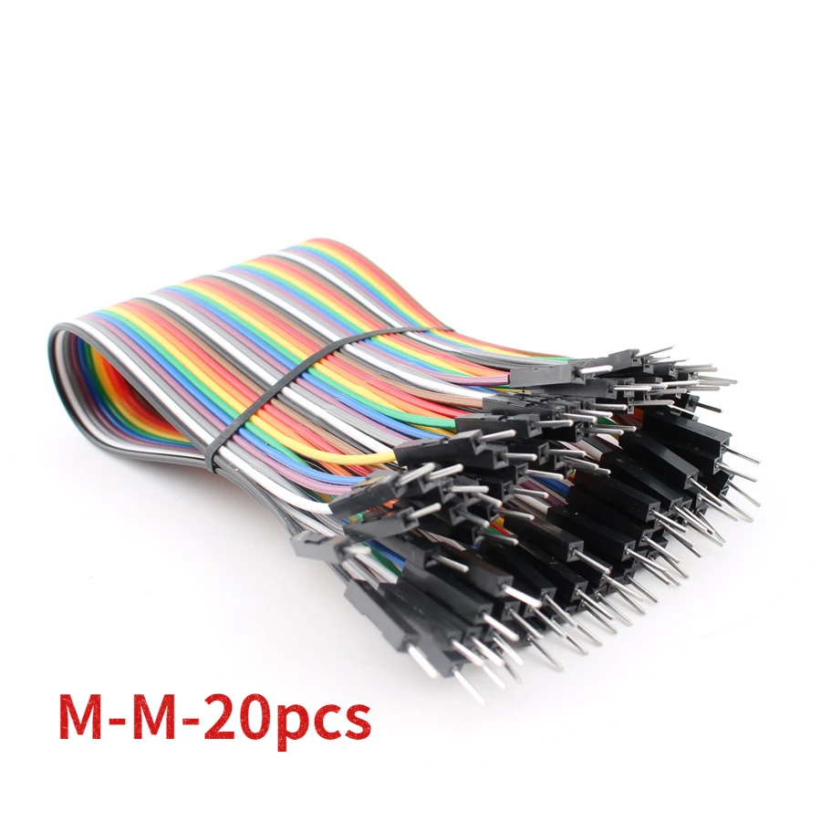 20pin jumper fio dupont linha 20cm macho para macho + fêmea para macho + fêmea para fêmea cabo dupont, para arduino diy kit eletrônico: Azul