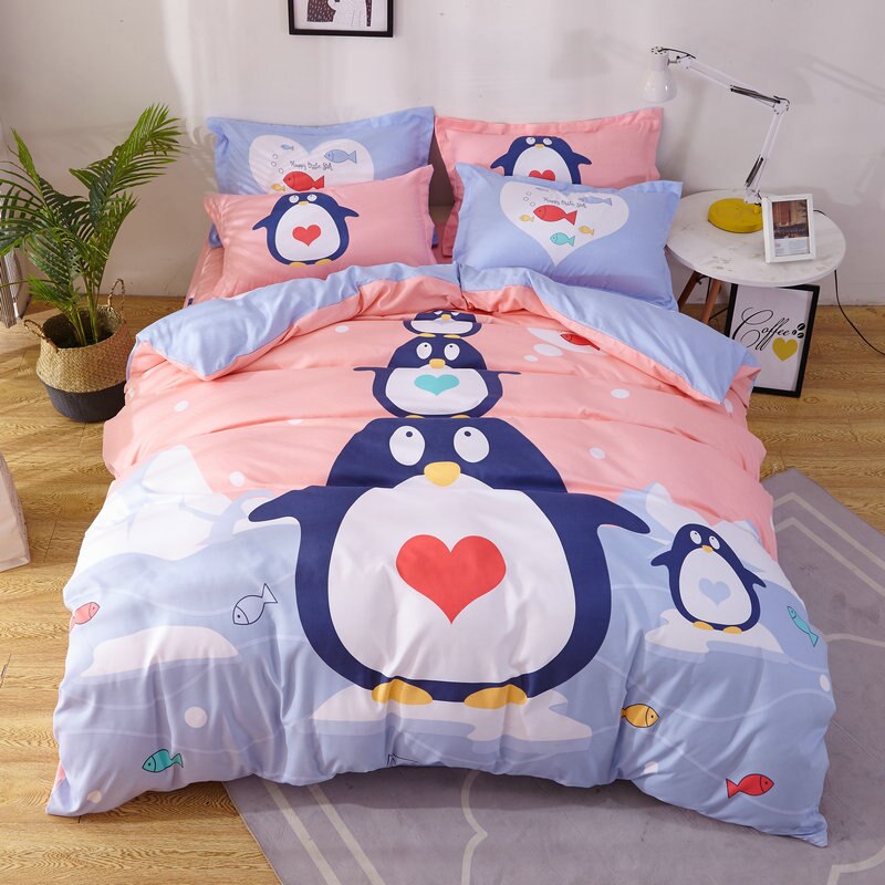 3Pcs Baby Bedding Set 100% Cotton Crib Bed Linen Kit Cartoon Animal Includes Pillowcase Bed Sheet Duvet Cover Without Filler: 2